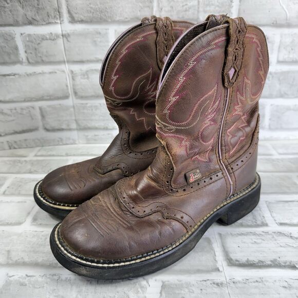 Justin Gypsy L9903 Pink Stitch Western Cowboy Boots Women’s Size 8 B - Picture 13 of 13